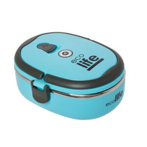 ανοξείδωτο φαγητοδοχείο(lunch box) Ecolife Oval 800ml - μπλε