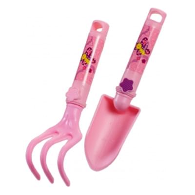παιδικά εργαλεία τσουγκρανάκι-φτυαράκι - ροζ-πεταλούδα - 2310
