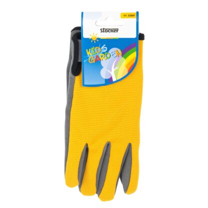 παιδικά γάντια κήπου - κίτρινο-γκρι - stocker 22069