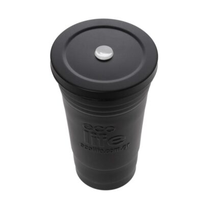 ανοξείδωτο θερμός για καφέ Ecolife Black cup - 480ml | ανοξείδωτο καλαμάκι