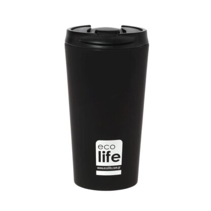ανοξείδωτο θερμός για καφέ Ecolife Black - 370ml